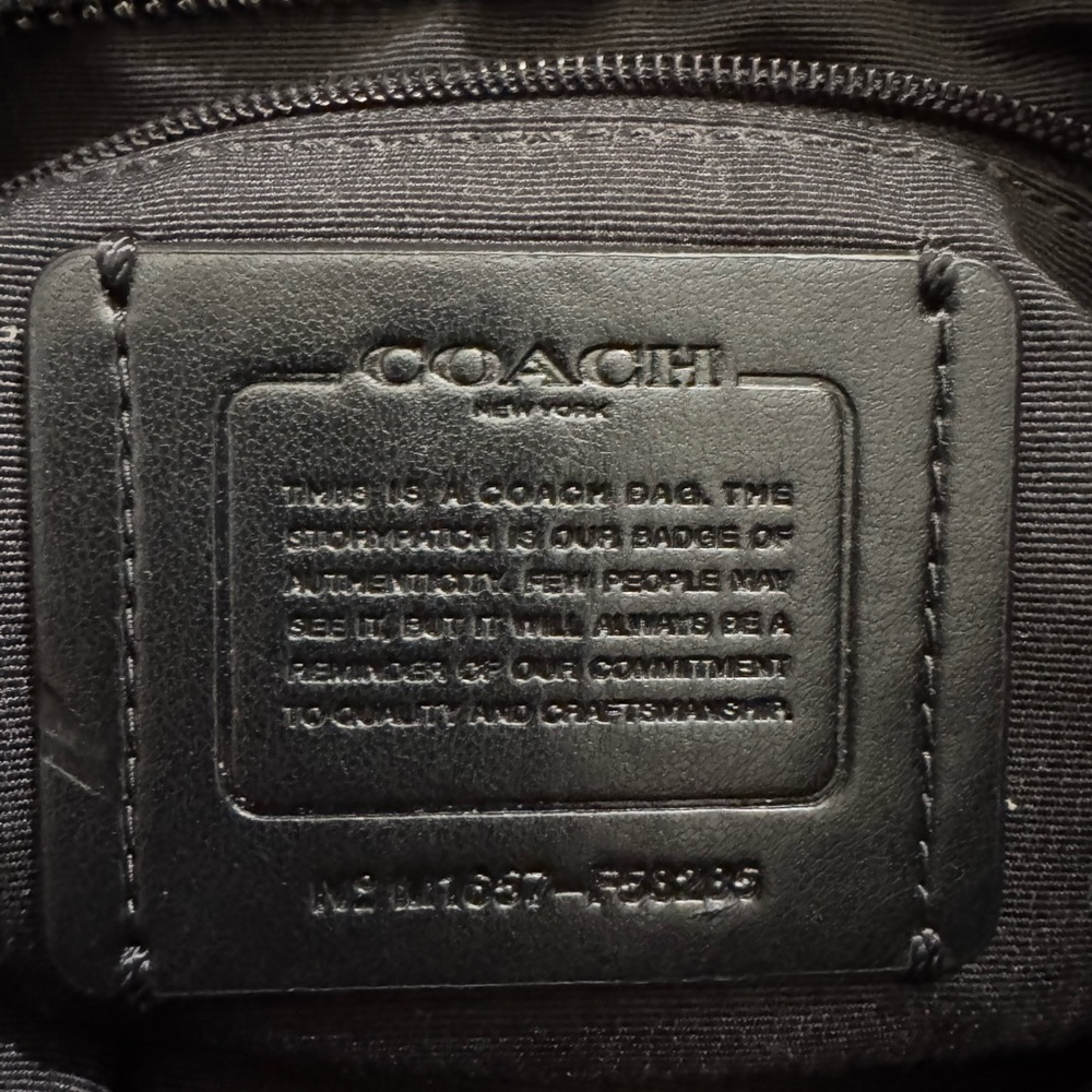 Coach Black Leather Crossbody Bag with Embossed Logo - Picture 3 of 5